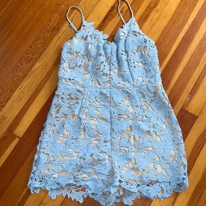 Blue lace romper, size large